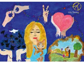 Ganzsachenkarte „Friedensbotschaft Lilly Theidig"